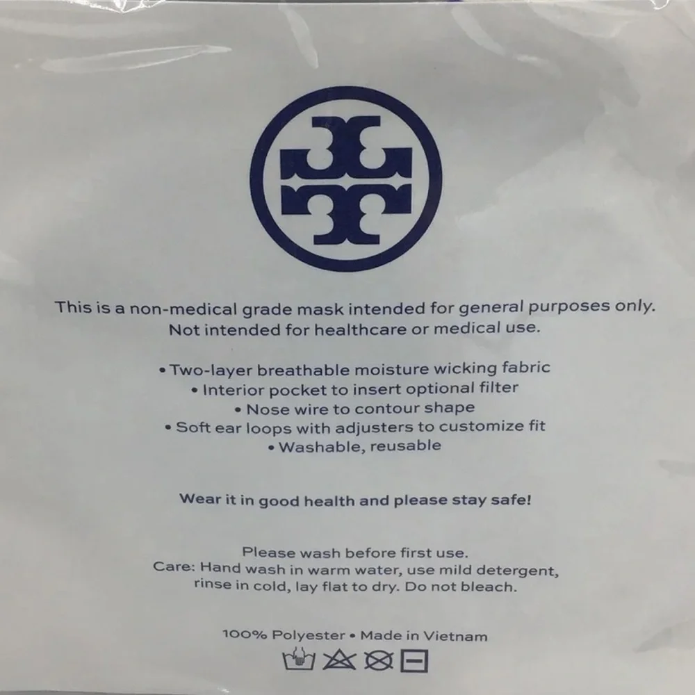 Tory Burch face mask NON MEDICAL GRADE